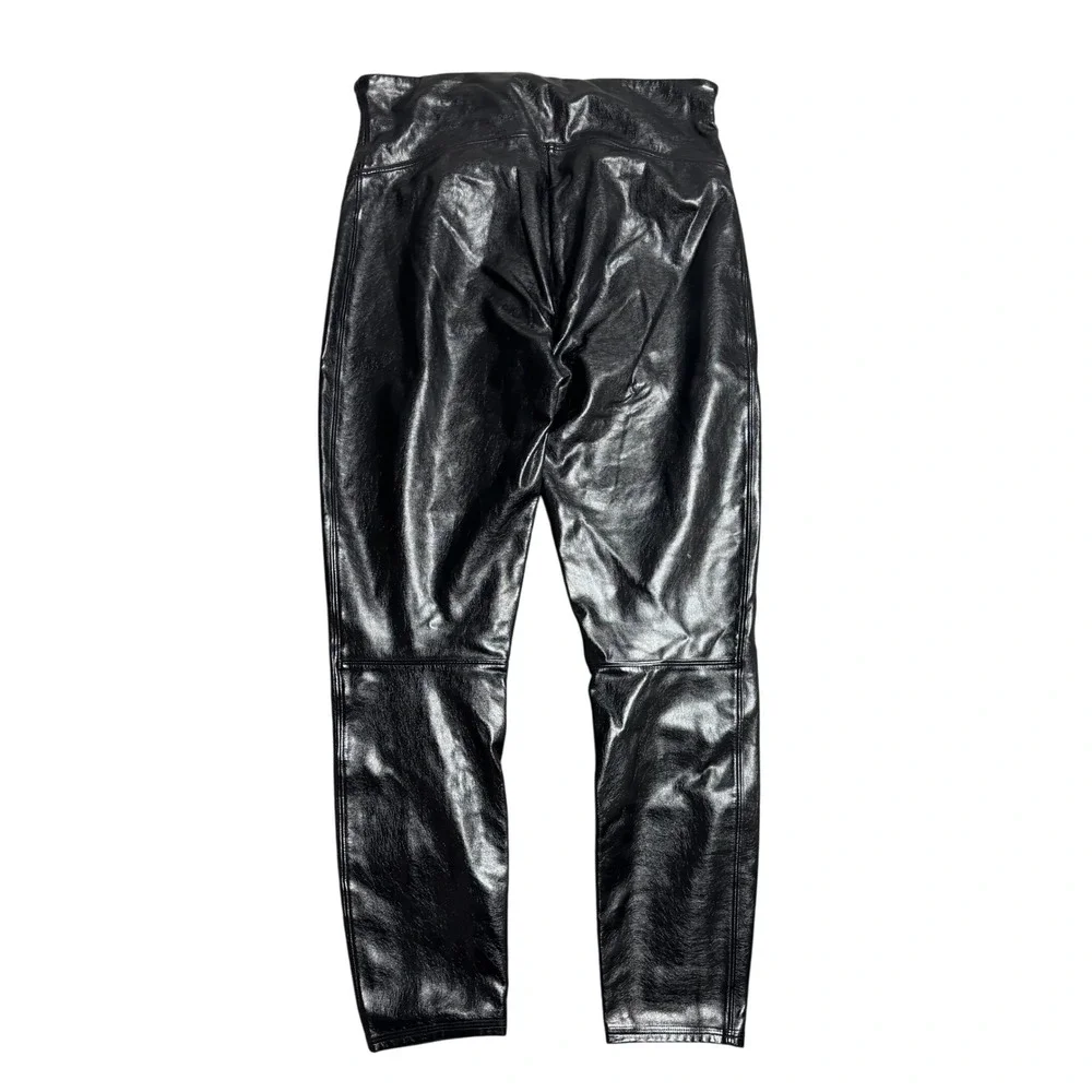 Spanx Edgy Faux Leather Leggings XL Black‎ High Waist Seamless - Picture 6 of 6